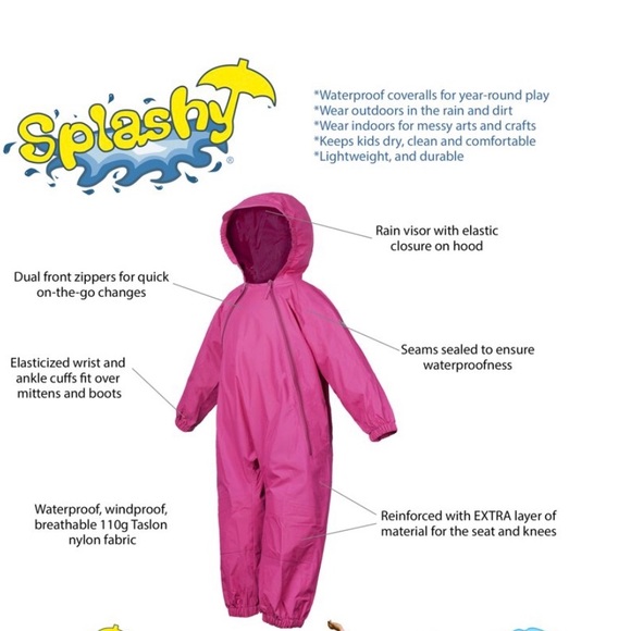 Splashy One Piece Water Proof Coverslls 18-24 Mths - Picture 3 of 7
